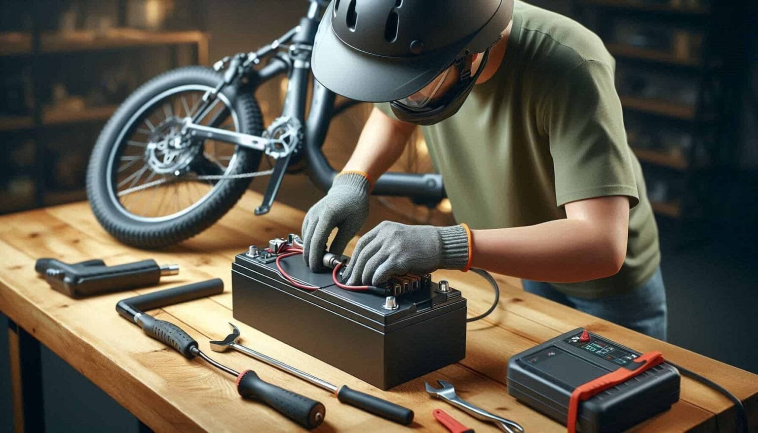 Showing how to reset ebike battery