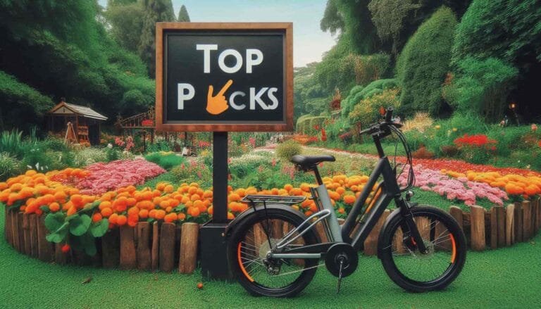 A standing board inscribed top picks of ebikes