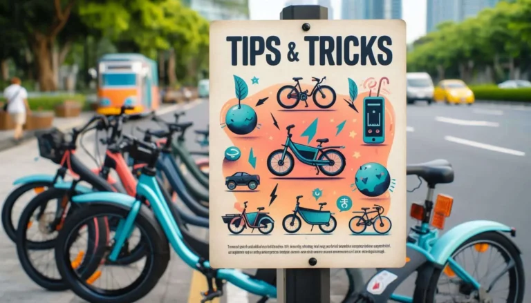 A signboard displaying a list of ebike tips
