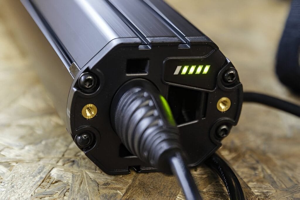 A demonstration on How to Charge Electric Bike, while battery is detachable