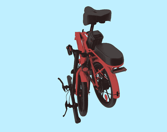 A folded electric bike
